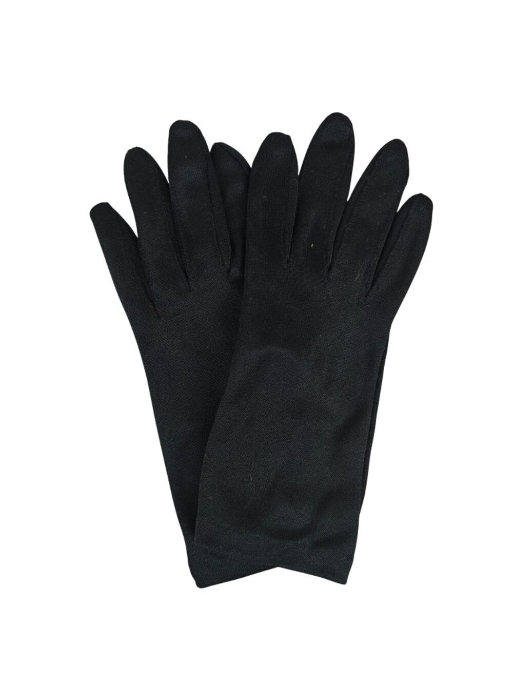 Vintage Women's Black Nylon Gloves Elastic One Size Made In USA Pre-Owned
